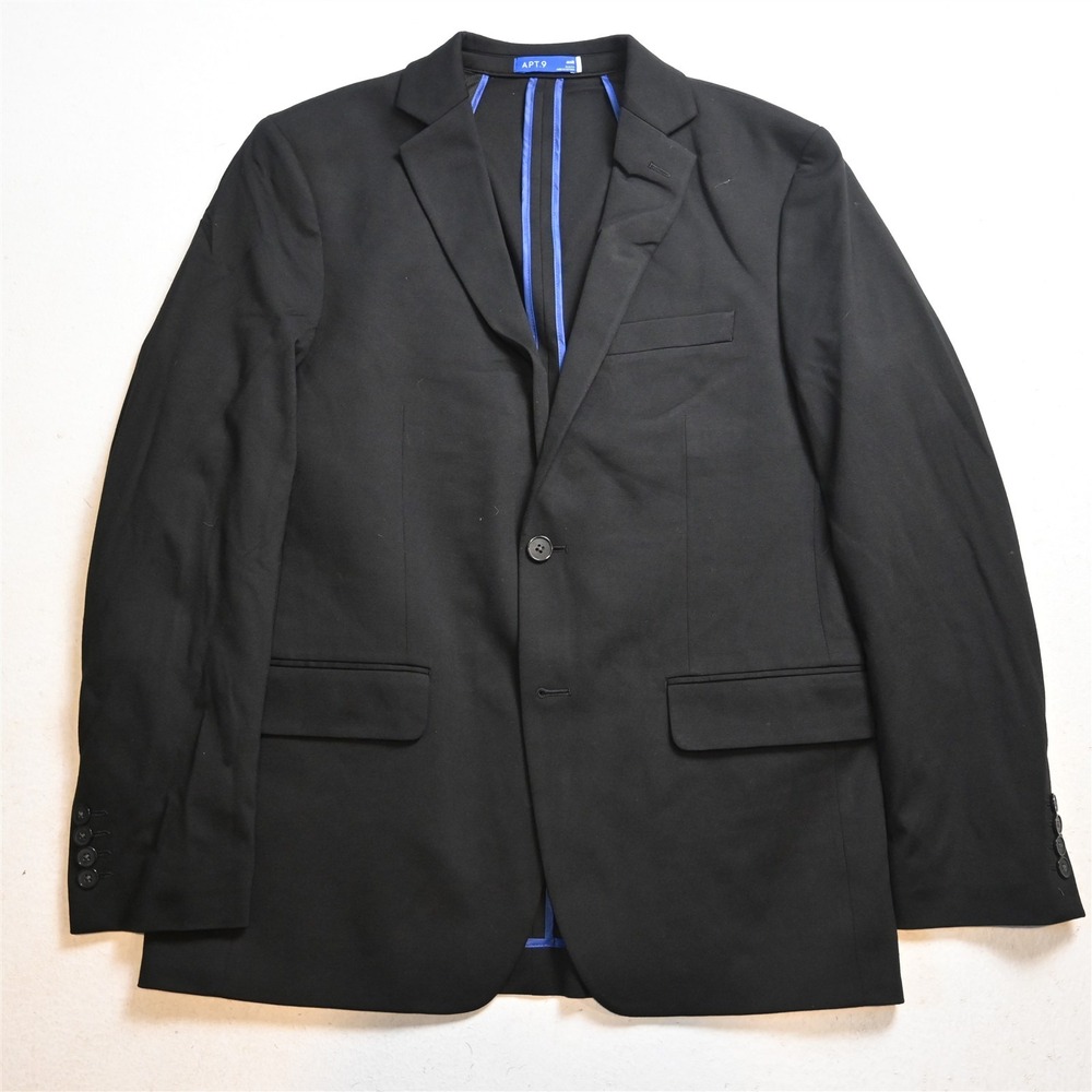 Apt 9 40R Black Unstructured Slim Mens Blazer Suit Jacket Sport Coat